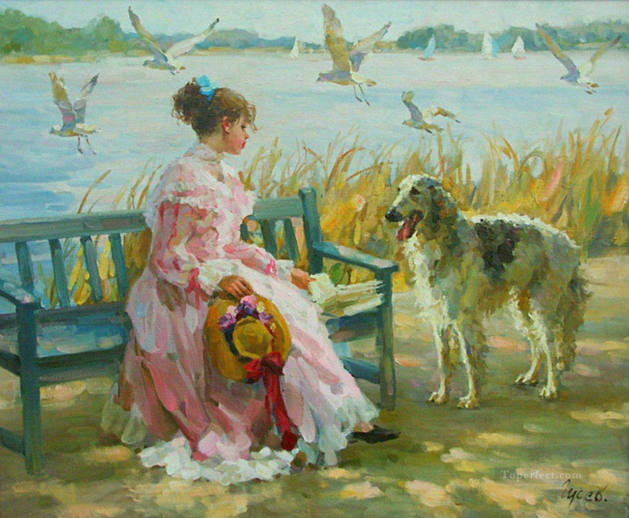 Beautiful Girl VG 03 pet kids Oil Paintings